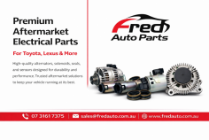 Fred Auto Parts supplies premium aftermarket electrical parts for Toyota, Lexus, and other leading vehicle brands. From alternators and solenoids to seals and sensors, every component is built for dependable performance and durability. Designed to meet high industry standards, these parts help ensure efficient operation and long-term reliability for workshops, mechanics, and automotive professionals.