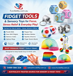 FunAbility offers a wide range of high-quality fidget tools and sensory toys designed to improve focus, reduce stress and support everyday wellbeing. From puzzle balls and spinner rings to popper toys and rainbow slinkies, our products are perfect for kids and adults at home, school or work. Built for durability and engagement, they provide effective sensory support and hands-on fun.